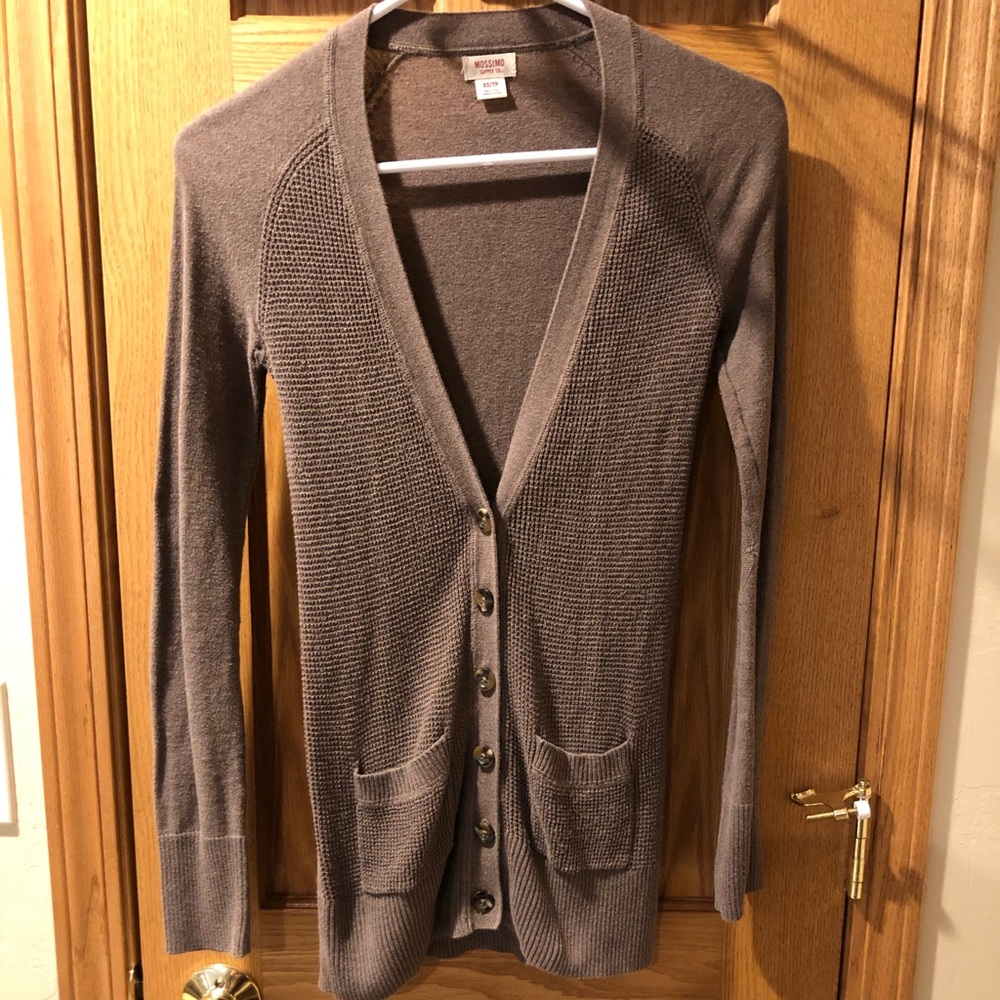 Brown button down cardigan!
